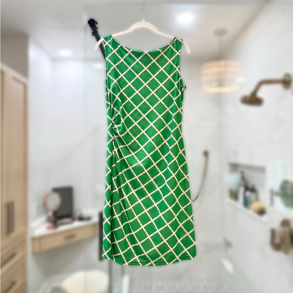 Haley & The Hound - Green Geometric Pattern Dress